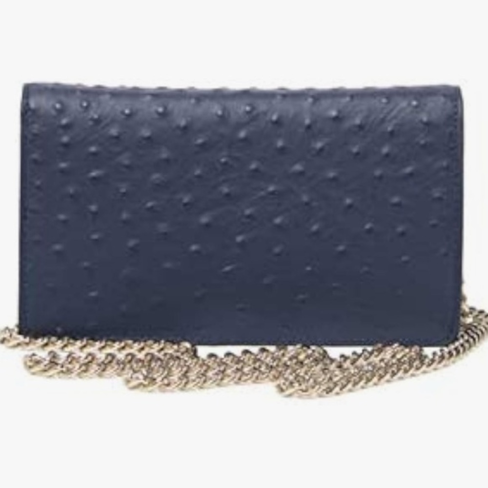 NWT $275 kate spade Navy Alexander Isabeli Crossbody with silver chain Strap